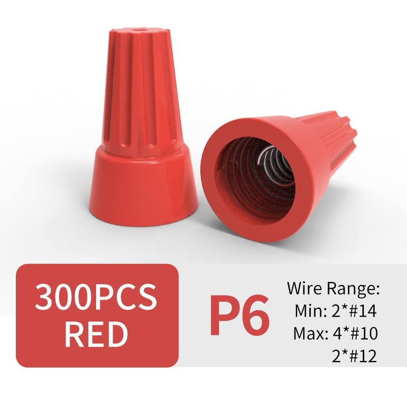 ZIPCCI 300 Pcs Electrical Wire Connectors, Red Wire Caps Screw Terminals Twist Nuts Connection - Image 2